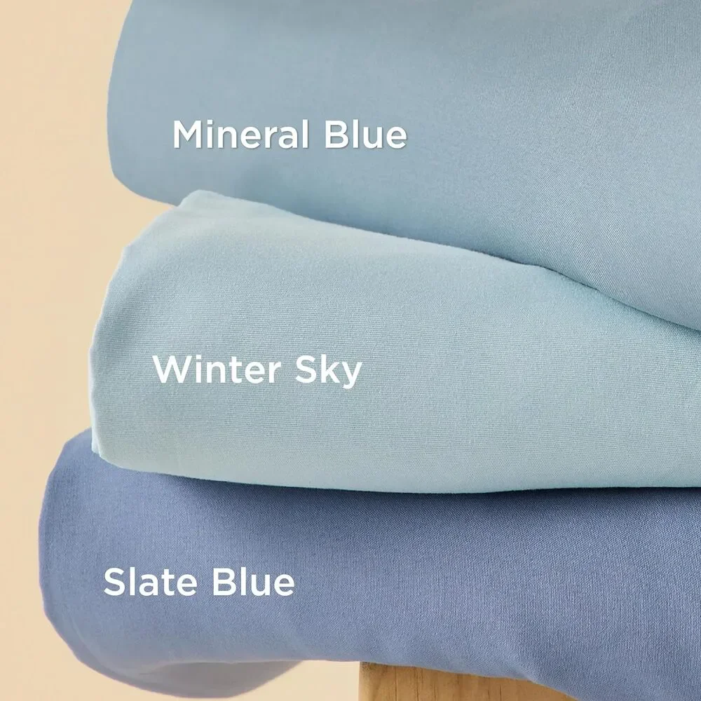 New Bedsure Slate Blue Queen Size Duvet Cover & 2 Pillow Shams 90